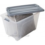 Basics 103443 Aufbewahrungsboxen 'New Top Box' 60 L Plastik Grau 60 Liter