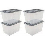 Basics 103443 Aufbewahrungsboxen 'New Top Box' 60 L Plastik Grau 60 Liter