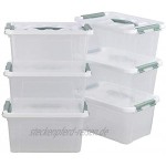 Bblie Durchsichtige Kunststoffbox mit Weiß Deckel 6 StüCk Aufbewahrungsboxen