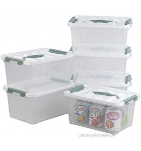 Bblie Durchsichtige Kunststoffbox mit Weiß Deckel 6 StüCk Aufbewahrungsboxen