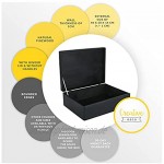 Creative Deco XL Große Schwarze Holz-Kiste Holzbox mit Deckel Erinnerungsbox | 40 x 30 x 14 cm + - 1 cm | ohne Griffen | Aufbewahrungs-Box Spielzeugkiste Kasten | Ideal für Spielzeuge und Werkzeuge