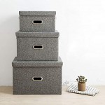 EZSTAX Aufbewahrungsbox Stoffkiste Ablagebox Schlafzimmer Accessoire-Organizer Aufbewahrungskasten mit Deckel,Grau 2#,XXL