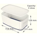 Leitz MyBox Aufbewahrungsbox mit Deckel 5 Liter Wasserabweisend perlweiß grau WOW 52291001
