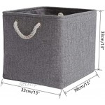 Mangata Aufbewahrungsbox Stoff,33 x 38 x 33 cm Großer Grau Aufbewahrungskorb Boxen Aufbewahrung für Schrank RegalGrau 4 Pack