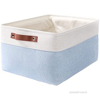 Mangata Aufbewahrungskorb Stoff Große Aufbewahrungsbox Box für Schrank Regal und KleidungBlau Weiß Waschbar
