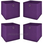 Möbel Akut Faltbox 4er Set in der Farbe brombeer Aufbewahrungsbox für Raumteiler oder Regale
