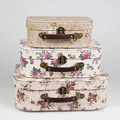 Sass and Belle Koffer Aufbewahrungsboxen 3 Stück für Schule Zuhause zur Dekoration verschiedene Designs rose
