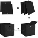 SONGMICS Aufbewahrungsbox 30 x 30 x 30 cm Faltbare Stoffbox Faltbox aus Vliesstoff 6er Set Würfel Aufbewahrungskorb Organizer für Spielzeug Kleidung 2 grau 2 schwarz 2 beige RFB06GHM