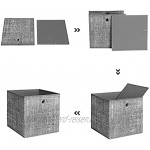 SONGMICS Aufbewahrungsboxen 30 x 30 x 30 cm faltbare Stoffboxen 6er Set Vliesstoff Würfel Aufbewahrungskörbe Organizer für Spielzeug Kleidung grau meliert RFB02LG-3