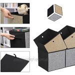 SONGMICS Aufbewahrungsboxen 30 x 30 x 30 cm Faltbare Stoffboxen für Kleidung Faltboxen 6er Set Spielzeug-Organizer Seiten in 3 braun-grau-schwarz ROB30GB