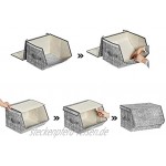 SONGMICS Aufbewahrungsboxen Stoffboxen mit magnetischem Klappdeckel stapelbar 2er Set für Kleidung Spielzeug Metallgerüst grau RLB002G01