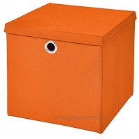 Stick&Shine 1x Aufbewahrungs Korb Orange Faltbox 33 x 33 x 33 cm Regalkorb faltbar mit Deckel