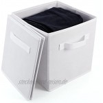 Stoffkorb faltbar 4 Stück Aufbewahrungsbox Schrankbox Anladia weiß