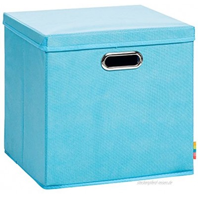 Storanda Aufbewahrungsbox LEA mit Deckel Faltbox Korb 33x33x33 cm Türkis