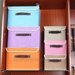 THEE Faltbare Aufbewahrungsbox mit Deckel Stoffkiste Ablagebox Organizer Aufbewahrungskasten für Büro Kinderzimmer Schlafzimmer,Beige,M