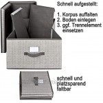 TOPP4u Aufbewahrungsbox groß mit Deckel 2er Set grau Extra große Faltboxen ideal für Kleiderschrank 40 x 50 x 25 cm Faltbare große Verstaubox Ordnungsbox