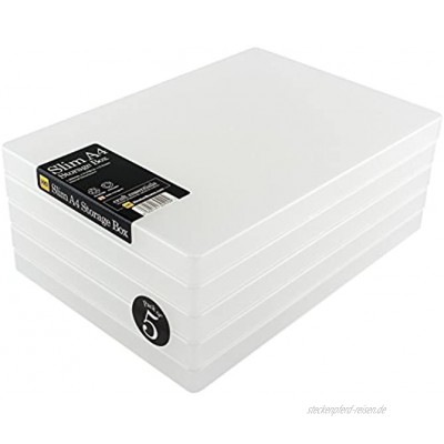 WestonBoxes A4 Slim schlagfest Robuste Kunststoff-Verpackung oder Aufbewahrungsbox für A4-Papier Farblos 5 Stück
