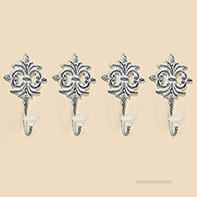 Tamia-Home Wandhaken Kleiderhaken Metallhaken Haken für Bad Küche Garderobe Haken im Retro Vintage Stil 4er grau Schlüssel