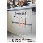 Youdepot Türgarderobe mit 5 Haken – dekorative Metall-Türhaken für Zuhause Büro Küche Organizer schwarz