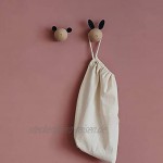 anaan Zoo Wandhaken 2 teilig Kinder Garderobenhaken aus Holz Kleiderhaken Wanddeko Modern fürs Baby- und Kinderzimmer skandinavisch
