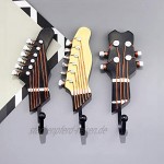 KUNGYO Vintage Gitarre geformt dekorative Haken Rack kleiderbügel für hängenden Kleidung mäntel handtücher schlüssel hüte Metall Harz Haken Wand montiert schwere 3-Pack