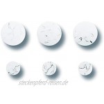 Libaro Wandhaken marmoriert 6er Set 3 kleine und 3 große Kleiderhaken runde dekorative Garderobenhaken weiß