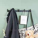 Sevenpers Kleiderhaken Hakenleiste Rostfreiem Garderobenleiste Schwarz Hakenleiste Wandgarderoben mit 5 Haken für Küche Bad und Schlafzimmer