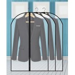 Cosanter 5 Stück Transparent Kleidersack Kleiderhülle Kleiderschutzhülle Anzughülle aus atmungsaktivem Material Einfach zu Falten 80 x 60 cmS