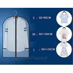 Cosanter 5 Stück Transparent Kleidersack Kleiderhülle Kleiderschutzhülle Anzughülle aus atmungsaktivem Material Einfach zu Falten 80 x 60 cmS