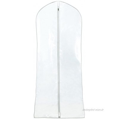 Hangerworld 2 Wasserabweisende Kleidersäcke für Hochzeitskleider 183cm Transparent Mit weißem Saum