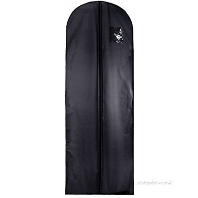 Hangerworld Extra breite Atmungsaktive Kleiderhülle für Hochzeitskleider 183cm Schwarz Kleidersack