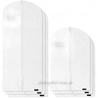 Hangerworld Set 6 atmungsaktive Kleidersäcke Weiß 3x100cm und 3x152cm Kleiderhüllen