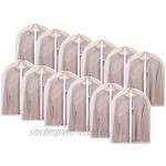 IRYNA Kleidersäcke zum Aufhängen leicht durchsichtig mit Reißverschluss für Kleiderschränke 12 Stück