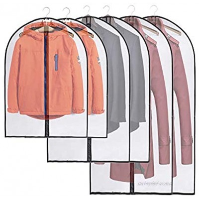 JSF Kleidersäcke mit Reißverschluss Atmungsaktive Anzugtasche 6 Stück Durchscheinend Kleidersäcke für Hemden Oberteile Sportmäntel 3 Größen