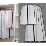 Tianher Kleidersack 5Stücke waschbar klar Kleiderhülle Anzughülle Kleidersäcke mit Reißverschluss+1Stücke Hängende Unterwäsche Aufbewahrungstasche für Kleid und Anzug Mäntel