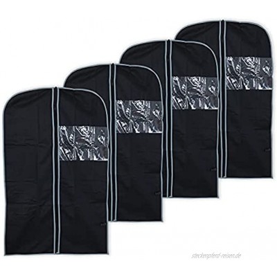 Vani Kleidersack Set 4X Kleider-Beutel zur Organisation & Aufbewahrung von Anzug Jacke Abendkleid Hemd UVM. 100 cm Kleider-Hüllen 4er Pack