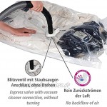 WENKO Vakuum Raumspar-Kleidersack L Vakuum Aufbewahrungsbeutel Polyethylen 70 x 105 cm Transparent