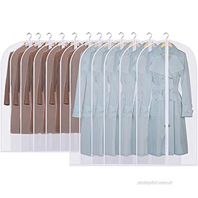 Yinghesheng Transparent Kleiderhülle mit Reißverschluss Kleiderhülle Staubdicht Kleidersäcke Faltbar Waschbar für Aufbewahrung Anzug Kleid Daunenjacke Kleidersack 12 Stück