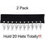 LEKUSHA Hut-Organizer-Kleiderbügel 10 Baseballkappen-Halter Hut-Organizer für Schrank – ändern Sie Ihren Kleiderbügel um Ihre Hüte sauber zu halten als ein Hutständer 2 Stück schwarz