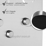 com-four® Edelstahl Schlüsselleiste mit Ablage und Magnetwand Memo Tafel im modernen Design Schlüsselboard mit 7 Haken Variante 2