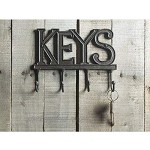 Comfify Schlüsselbrett Keys Wandmontierter Schlüsselhaken Rustikaler Schlüsselorganizer aus Gusseisen Dekoratives Schlüsselregal mit 4 Haken mit Schrauben und Dübeln 6''x8''