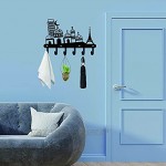 CREATCABIN Schlüsselhalter Dekorative Garderobenhaken Wandmontage Metall Schlüsselhaken Handtuchhalter mit 6 Haken Haus Design Eisen Schlüsselhänger für Wand Bad Küche Eingangsbereich