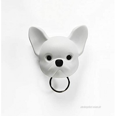 Frenchy Dog Schlüsselhalter Weiß Wand Schlüsselhalter Key Organizer Wand Schlüsselhaken Kunststoff und Magnet Material