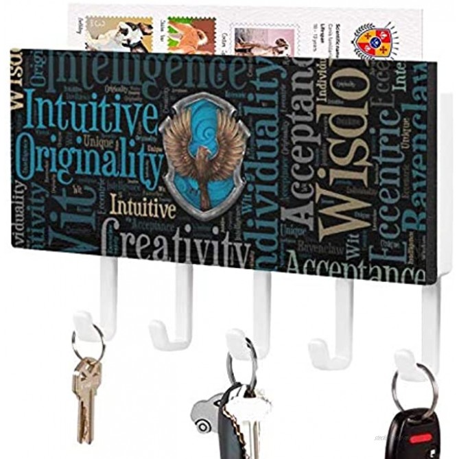 Ha-rry Po-tter Rave-nclaw Briefhalter für Wand Schlüsselbrett für Wand mit 5 Schlüsselhaken Schlüsselhänger Mail Organizer Wandhalterung für Tür