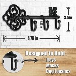 IRISVITA Schlüsselhalter für Wand Dekorativ Antik Schwarz Gusseisen Schlüsselhalter Rustikale Schlüsselhaken mit 3 Haken 21,6 x 8,9 cm Gitable Verpackung Passende Schrauben und Dübel enthalten