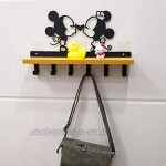 Minnie Mouse Wandhalterung Metall Schlüsselhaken Garderobe Bauernhaus Garderobe und Holz Oberregal zur Aufbewahrung
