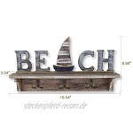 SAILINGSTORY Strand-Wanddekor Strandschild Schlüsselhalter für Wandgarderobe mit Ablage Stranddekor nautisches Dekor Schlüsselhaken für Wand mit Regal