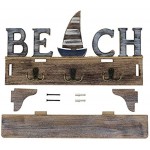 SAILINGSTORY Strand-Wanddekor Strandschild Schlüsselhalter für Wandgarderobe mit Ablage Stranddekor nautisches Dekor Schlüsselhaken für Wand mit Regal
