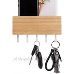 Schlüsselbrett Holz mit Ablage Briefhalter Wandmontage mit 5 Haken Schlüsselhalter Wand für Ordentliche Aufbewahrung von Notizen für Wand Haus Flur