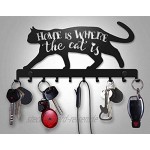 Schlüsselbrett Wand-organizer 10-Haken Dekorativer Katzen Schlüssel-board Hakenleiste Schlüsselleiste Vintage Decor Haus-tür Küche Fahrzeug-schlüssel Aufhänger Schwarz